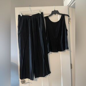 Women's Black Pants & Jumpsuit Set